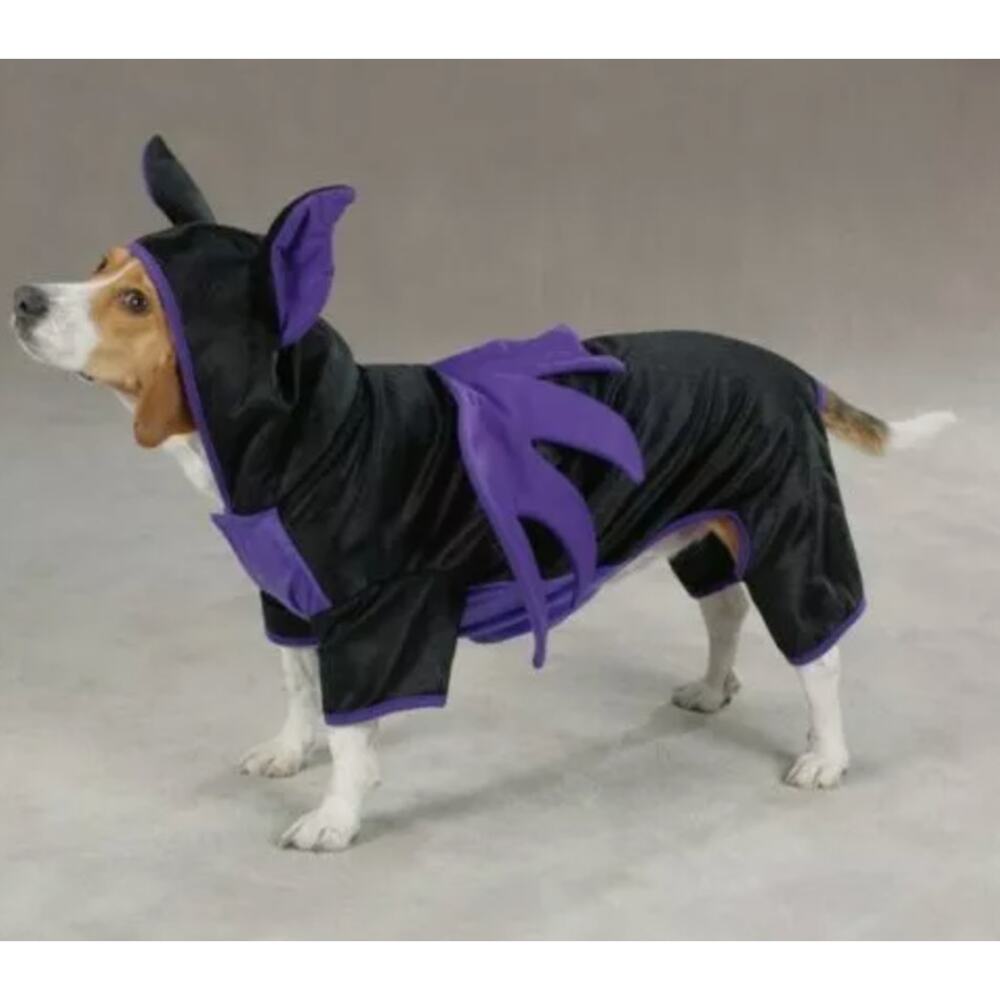 CASUAL CANINE BAT DOG Halloween Costume Dog Puppy Black Purple XL